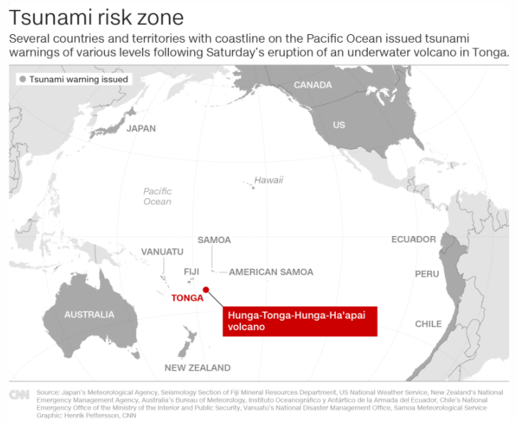 Tonga - tzunami risk zone