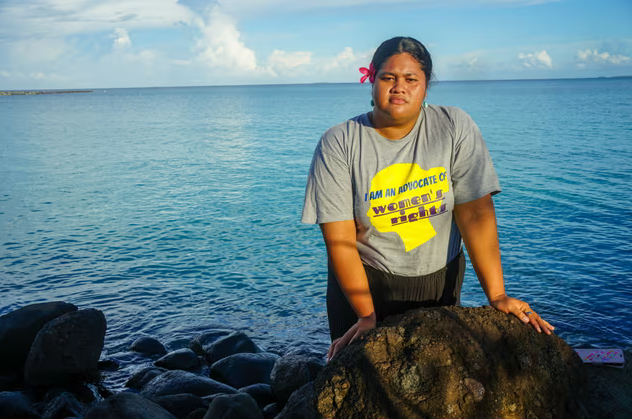 Lily Teafa works on climate change initiatives in Tuvalu. ‘Now we’re afraid of the future.’ Photograph: Kalolaine Fainu/The Guardian